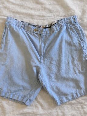 Brooks Brothers Linen Bermuda Shorts Blue W42 Baird McNutt